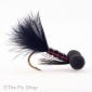 Black booby nymph great for catching rainbow trout and brown trout on lakes and still waters