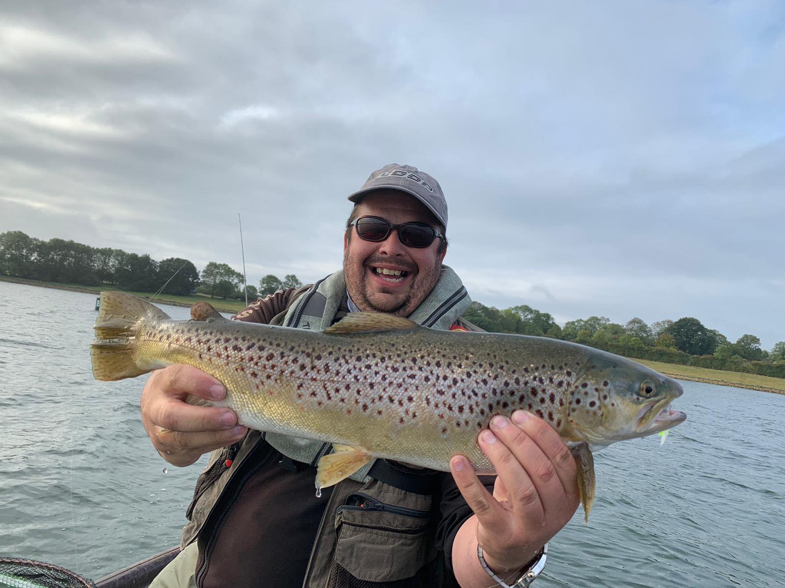 gazza dixon with a big brown trout at Rutland water