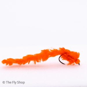Hot Orange Hot Head Eggstacy Worm is a fantastic bung fly. The egg fly itself is a deadly fly but using the material as a tail creates amazing movement, even when fished static that rainbow trout find irresistible.