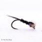 The Barbless Black Muskins with White Breathers is a simple nymph which covers most sun surface insects the trout feed on. Best fished on a floating line or washing line setup static or very slow figure of 8.