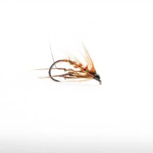 Fiery Brown Hopper this is a very good suggestive pattern that covers a range of insects that are found on the water. A little bit of floatant applied help this fly to float and it will sit right in the surface film. It also fished well sub surface.