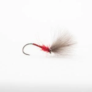 Red Shuttlecock this is a  great fly for the midlands reservoirs or small waters. It works really well fished in weed beds and is particular good when the fish are feeding on corixa. I first used this at Rutland after being given it by Welsh hawks team mate Aled Dixon who has had some amazing results on it over the years.